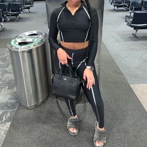 Black Long sleeve two piece set